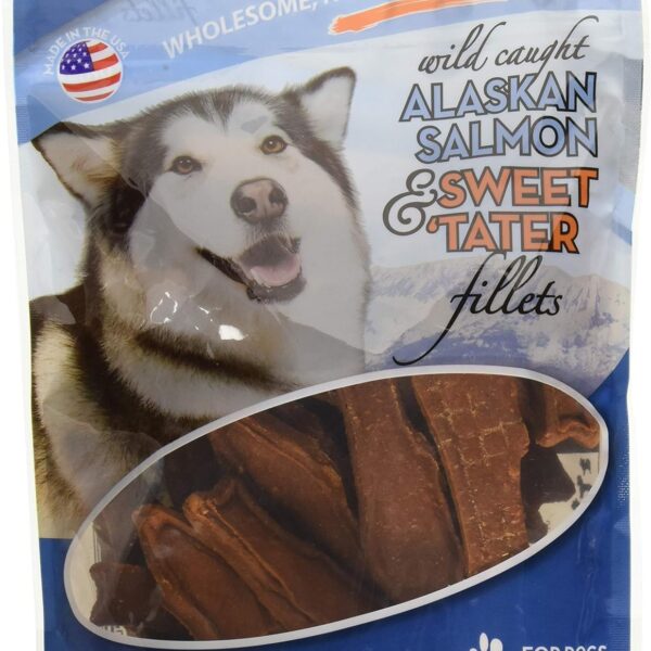 Carolina Prime Pet 45106 Salmon And Sweet Tater Fillets Treat For Dogs ( 1 Pouch), One Size , 12 Ounce (Pack of 1)