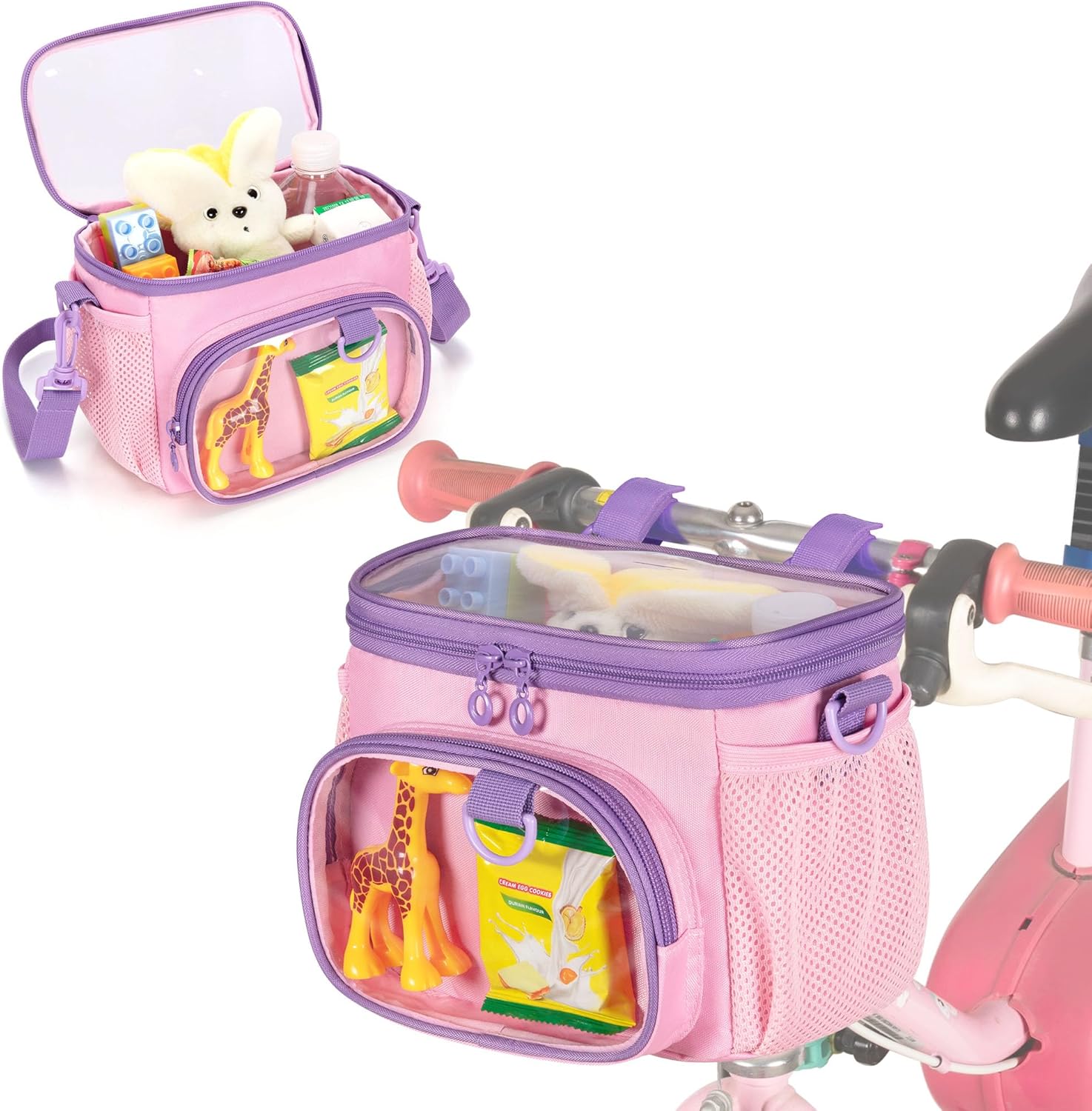 Bike Basket Front Kids, Bicycle Basket, Cute Bike Accessories Fit Most of Handlebar, Tricycle, Scooter Bag for Girls and Boys with Shoulder Strap Bike Basket Front Kids, Bicycle Basket, Cute Bike Accessories Fit Most of Handlebar, Tricycle, Scooter Bag for Girls and Boys with Shoulder Strap