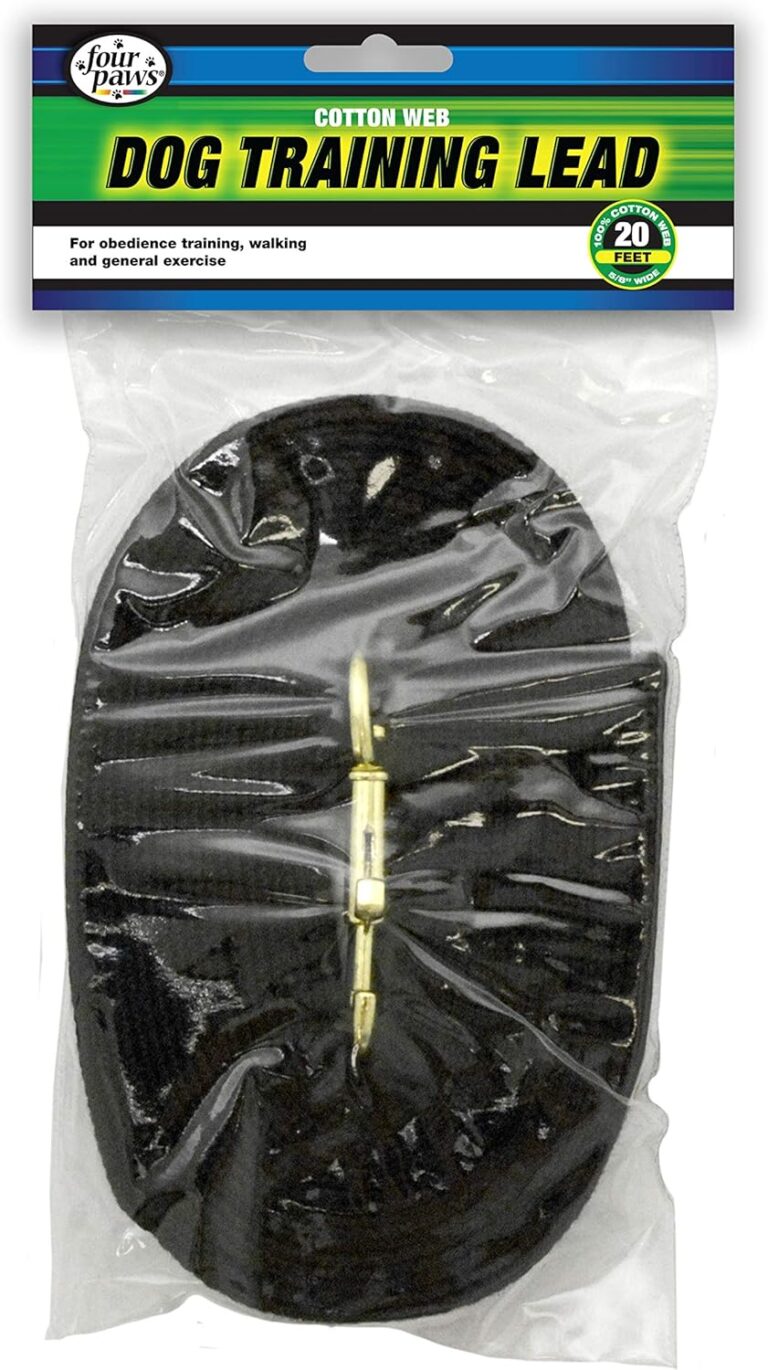 Four Paws Cotton Web Dog Training Lead, Black, 20-Foot