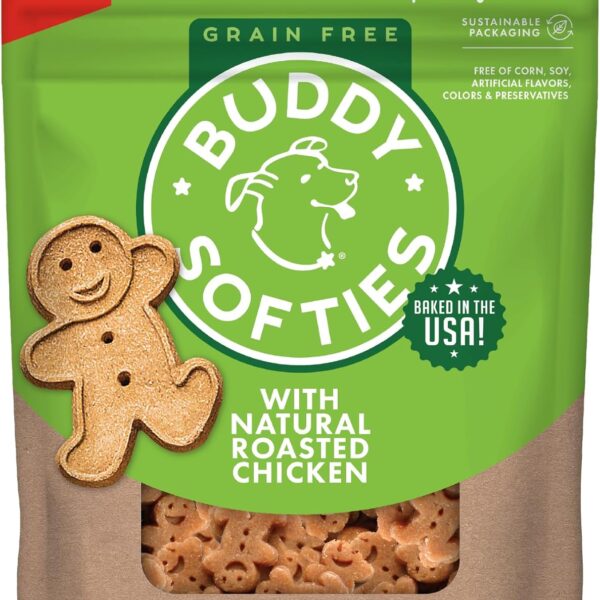 Buddy Biscuit Softies 5 oz Pouch, Soft & Chewy, Natural Roasted Chicken Flavor Dog Treats, Oven Baked in the USA