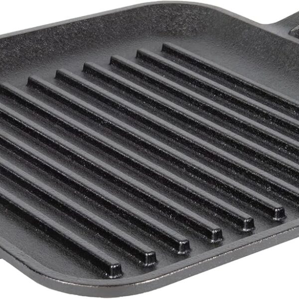Lodge 11" Cast Iron Square Grill Pan - Chef Collection - Pre-Seasoned Cast Iron Pan - Versatile Cooking - Indoor & Outdoor Use - Incredible Heat Retention
