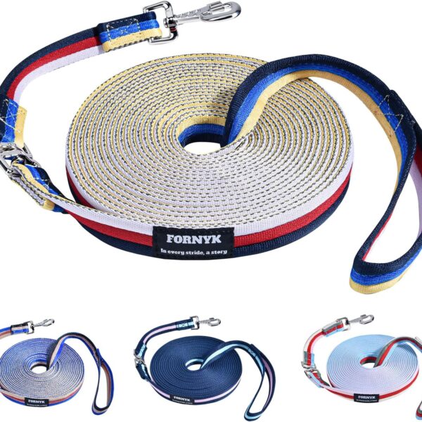 Lunge Line for Horses, Tangle-Free Equine Lead Rope with 360 Alloy Trigger Buckle and Swivel Snap, Horse Training Equipment, Long Leash Lines, 26ft/8m (Pink-Black-Red-Multi)