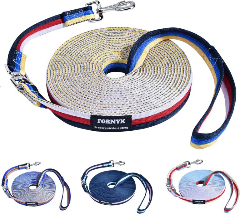 Lunge Line for Horses, Tangle-Free Equine Lead Rope with 360 Alloy Trigger Buckle and Swivel Snap, Horse Training Equipment, Long Leash Lines, 26ft/8m (Pink-Black-Red-Multi)