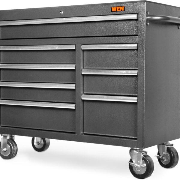 Wen 42-Inch Premium Rolling Tool Cabinet, Black, Heavy Duty 21-Gauge Powder-Coated Steel Construction (GG422B)