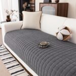 MEETSKY Couch Cover for Dogs Washable, Non Slip Sofa Covers for 2 Cushion Couch, Sofa Slipcover Sectional L Shape, Pet Friendly Mat Bed Furniture Protector(Dark Grey, 34"x 71", Only 1 PCS)