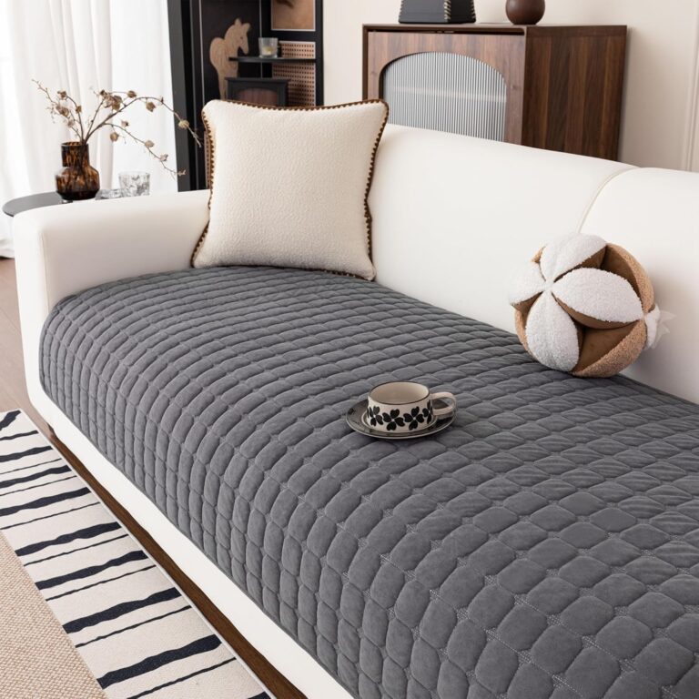 MEETSKY Couch Cover for Dogs Washable, Non Slip Sofa Covers for 2 Cushion Couch, Sofa Slipcover Sectional L Shape, Pet Friendly Mat Bed Furniture Protector(Dark Grey, 34"x 71", Only 1 PCS)