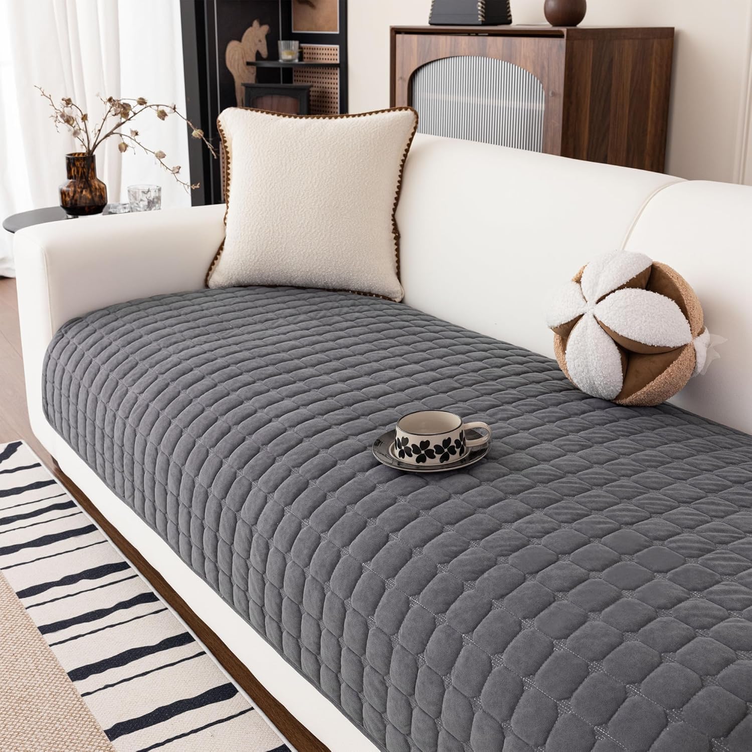 MEETSKY Couch Cover for Dogs Washable, Non Slip Sofa Covers for 2 Cushion Couch, Sofa Slipcover Sectional L Shape, Pet Friendly Mat Bed Furniture Protector(Dark Grey, 34"x 71", Only 1 PCS) MEETSKY Couch Cover for Dogs Washable, Non Slip Sofa Covers for 2 Cushion Couch, Sofa Slipcover Sectional L Shape, Pet Friendly Mat Bed Furniture Protector(Dark Grey, 34"x 71", Only 1 PCS)