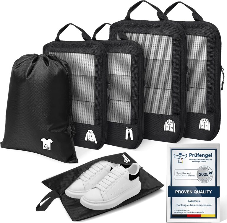 Compression Packing Cubes for Travel, Lightweight 6 Set Bags Cruise Must Haves for Luggage Carry On Suitcase and Clothes Organizer, Durable Vacation Essentials and Accessories Gifts for Women and Men