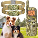 Htcuto Wireless Dog Fence System for 2 Dogs Electric Fences for Dogs Training Collar with Remote 856 Acre Shock Collar for Dogs Ultrasonic Trainer Waterproof Outdoor Safe Pet System with 2 Collars