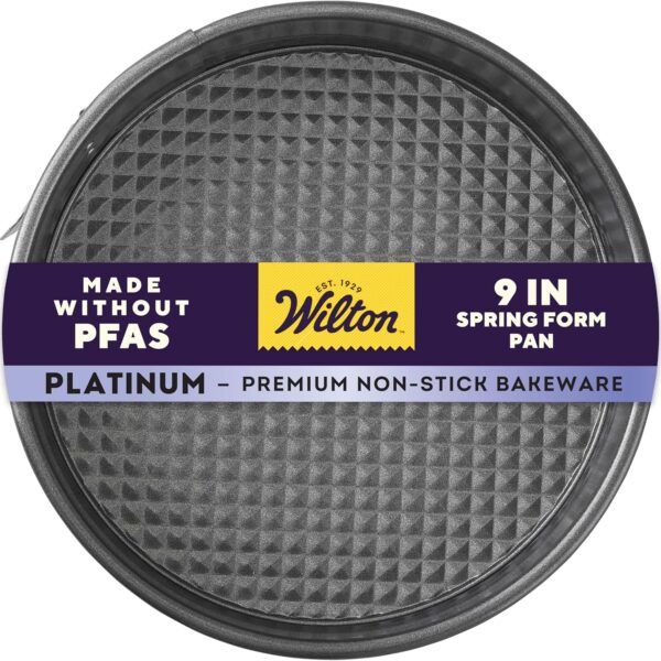 Wilton Platinum Non-Stick 9 Inch Springform Cheesecake Pan, Stainless Steel Bakeware, Made Without PFAS, Packaging May Vary