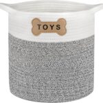 Park Life Designs - Dog Toy Storage for All Pets, Including Cats, Puppies, and Kittens (Naples, White, Gray Base)