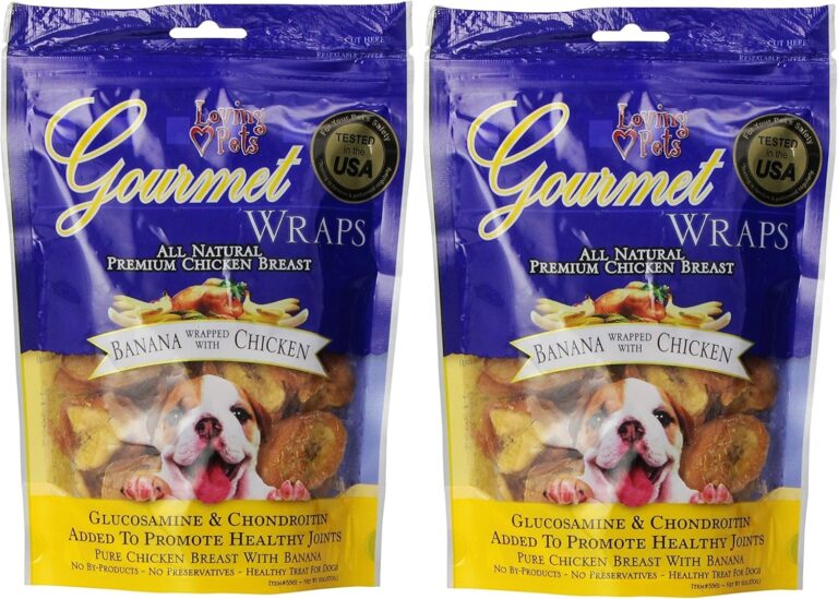 Loving Pets (2 Pack) All Natural Premium Banana and Chicken Wraps with Glucosamine and Chondroitin Dog Treats, 6 oz