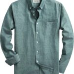 Mens Oxford Shirts Long Sleeve Slim Fit Lightweight Casual Button Down Shirts with Pocket