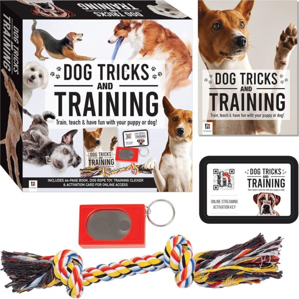 Hinkler Dog Tricks and Training Box Set - Pet Care Guide - Dog Training - Household Essentials -Exclusive Access to Online Dog Training Videos - Clicker and Rope Tricks