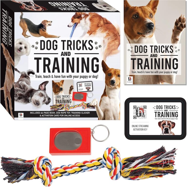 Hinkler Dog Tricks and Training Box Set - Pet Care Guide - Dog Training - Household Essentials -Exclusive Access to Online Dog Training Videos - Clicker and Rope Tricks