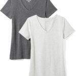 Amazon Essentials Women's Regular-Fit Short-Sleeve T-Shirt (Crewneck and V-Neck Options), Multipacks
