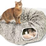 Circular Cat Tunnel for Indoor Cat - Indoor Cat Tunnel - Cats Toy - Brown
