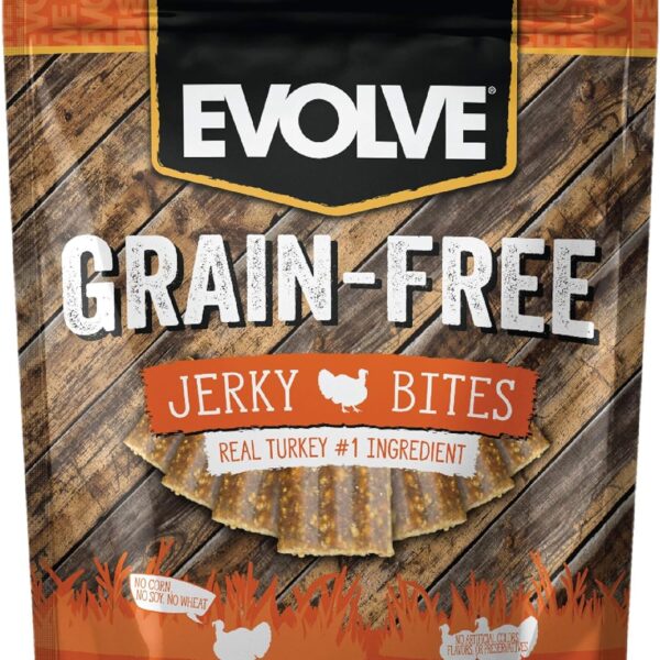 Evolve Grain Free Turkey, Pea, and Berry Jerky Bites Dog Treats