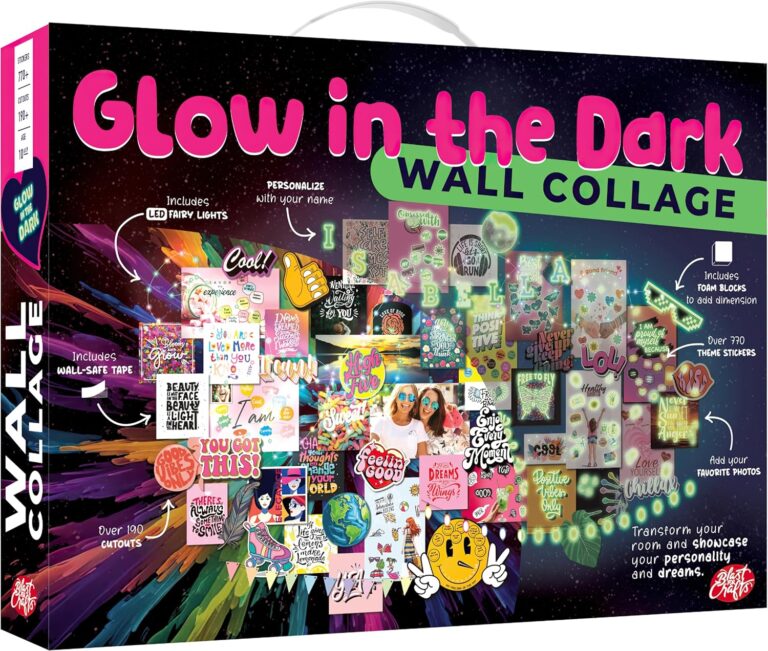 Glow in the Dark Wall Collage Kit for Teen Girls - 1000+ Stickers Teen Girl Room Bedroom Decor, Room Decor for Teen Girls - Teen & Tween Girls Trendy Stuff - Top Gifts for 10 11 12 13 14 Year Old Girl