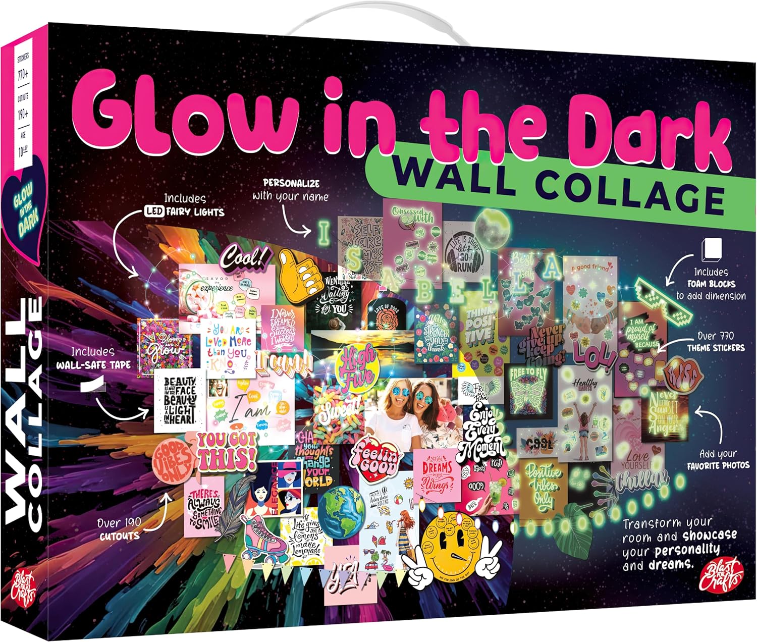 Glow in the Dark Wall Collage Kit for Teen Girls - 1000+ Stickers Teen Girl Room Bedroom Decor, Room Decor for Teen Girls - Teen & Tween Girls Trendy Stuff - Top Gifts for 10 11 12 13 14 Year Old Girl Glow in the Dark Wall Collage Kit for Teen Girls - 1000+ Stickers Teen Girl Room Bedroom Decor, Room Decor for Teen Girls - Teen & Tween Girls Trendy Stuff - Top Gifts for 10 11 12 13 14 Year Old Girl