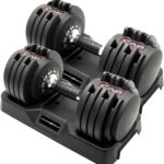 CAP Barbell ADJUSTABELL Adjustable Round Dumbbell Weights - Singles & Pairs | 12.5 lb, 25 lb & 55 lb | Multiple Handle Options