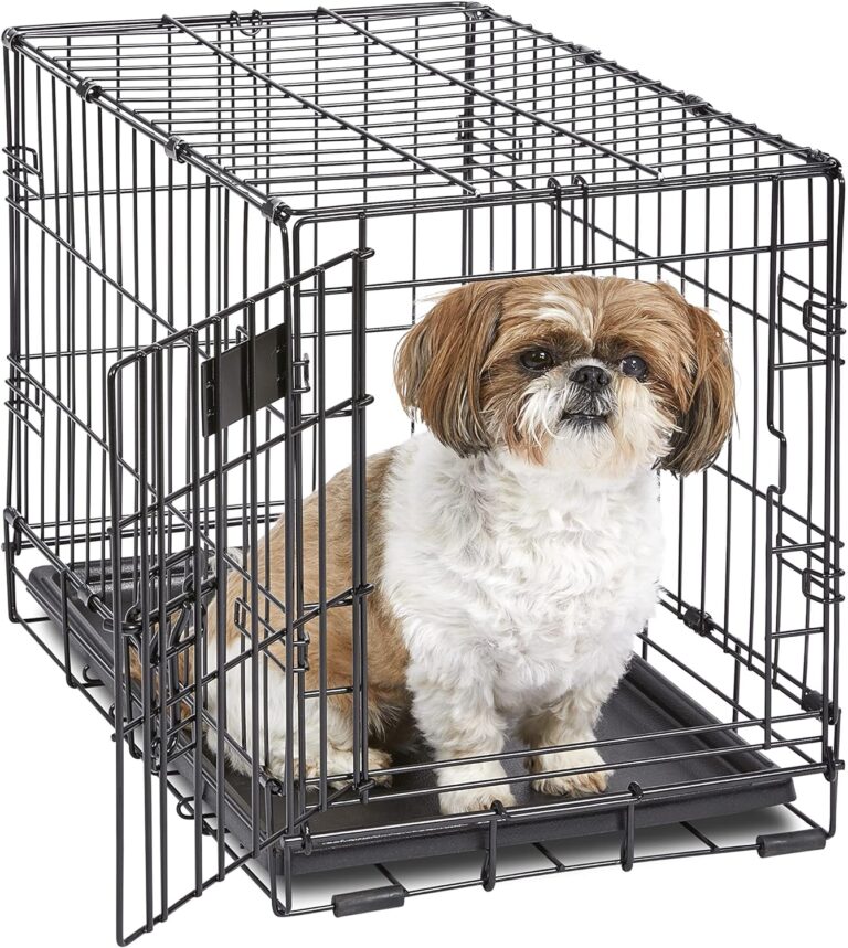 MidWest Homes for Pets 22-Inch iCrate Folding Dog Crate with Divider Panel, Leak-Proof Tray & Secure Latches  Metal Wire Kennel for XS Breeds  Portable, Durable & Easy to Assemble