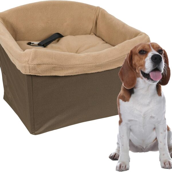 PetSafe Happy Ride Dog Safety Seat - Dedicated Pet Car Seat for Small Dogs - Elevated Booster Seat - Fleece Liner Booster Seat - Machine Washable - Fits Most Cars, Trucks & SUVs