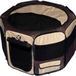 Pet Gear Travel Lite Portable Play Pen/Soft Crate with Removable Shade Top for Dogs/Cats/Rabbits, Easy-Fold + Built-in Stay Fold Band, Durable 600D Fabric, Indoor/Outdoor, 3 Sizes, Sahara, 29-Inch