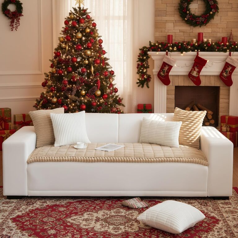 LiveGo Fuzzy Couch Covers for Pets, Couch Protector for Dogs Garden Chic Cotton Protective Couch Cover, Pet Mat Bed Couch Cover (Milky Coffee, 70x150 cm/27.6x59.06 in)