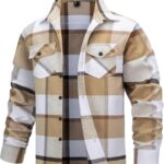 TACVASEN Men's Flannel Shirts Long Sleeve Button Down Soft Brushed Cotton Flannel Casual Plaid Spring Fall Shirt