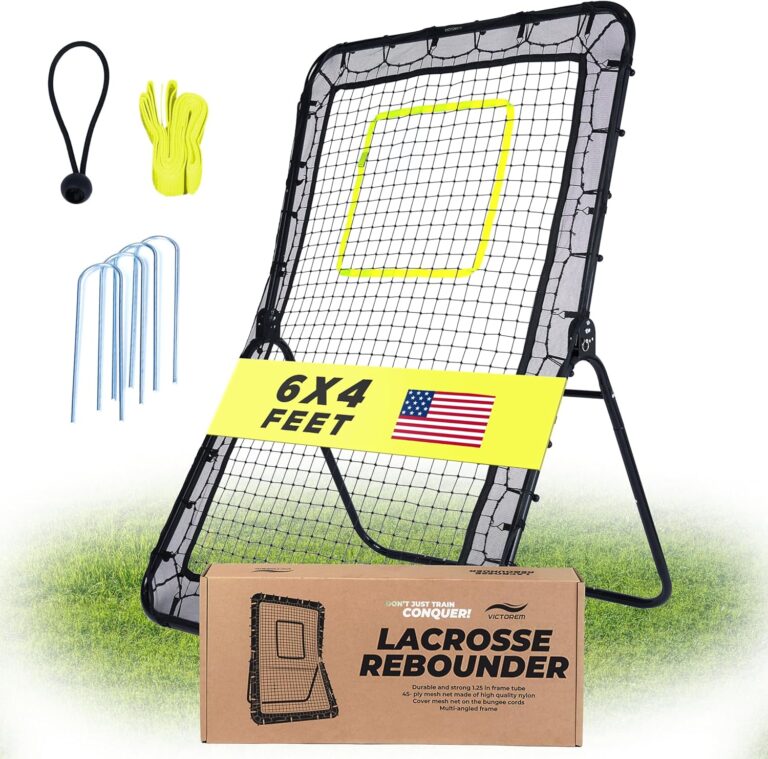 Victorem Lacrosse Rebounder for Backyard - 6x4 Ft. Volleyball Rebounder, Bounce Back Net with 5 Rebound Angles - Rebound Net for Lacrosse, Baseball, Tennis & Softball Training