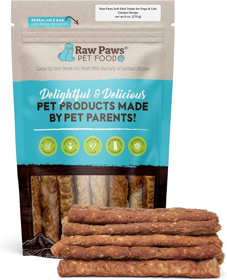 Raw Paws Grain-Free Soft Stick Treats for Dogs & Cats - Chicken Recipe, 6-oz - USA Soft Chicken Dog Treats Grain Free - Sausage Sticks for Dogs, Dog Jerky Sticks - Chewy Jerky