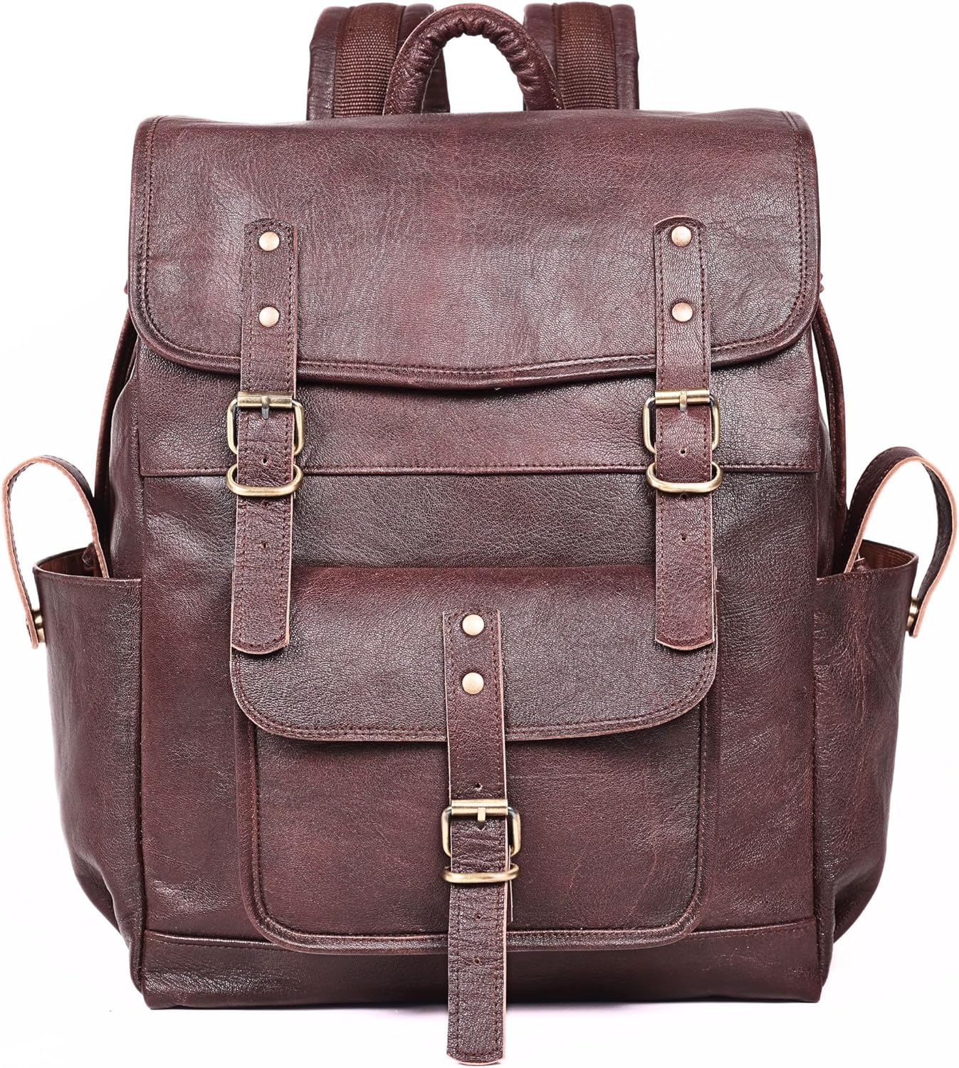 17.3-inch Mens Genuine Leather Backpack Large Brown Laptop Backpack for Men, Vintage Leather Bookbag for Travel, Work & Business, Best Executive Computer Backpack Mochila Cuero Hombre 17.3-inch Mens Genuine Leather Backpack Large Brown Laptop Backpack for Men, Vintage Leather Bookbag for Travel, Work & Business, Best Executive Computer Backpack Mochila Cuero Hombre