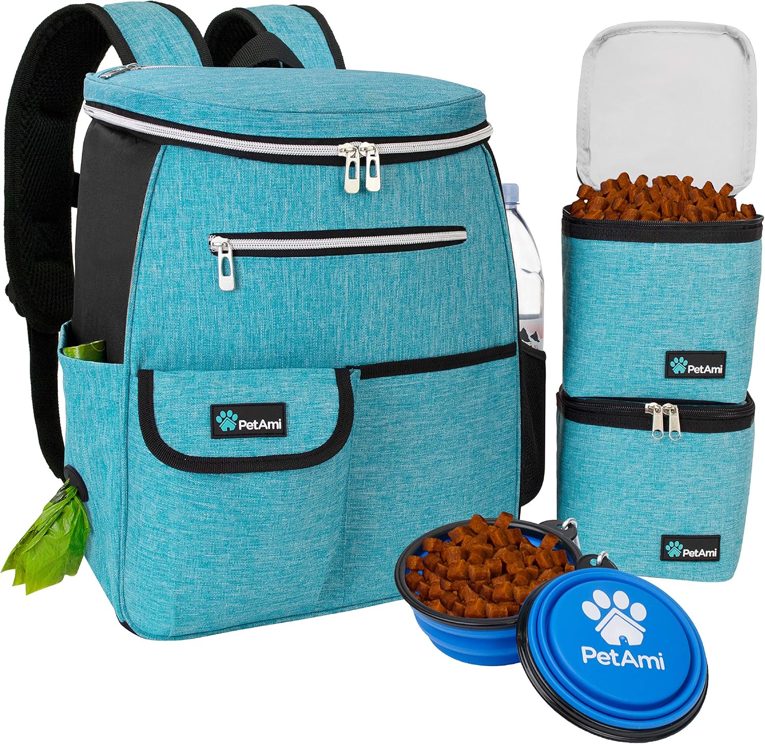 PetAmi Dog Travel Bag Backpack, Airline Approved Dog Bags for Traveling, Puppy Diaper Bag Supplies, Pet Camping Essentials Hiking Accessories Dog Mom Gift, Food Container, Collapsible Bowls, Teal Blue PetAmi Dog Travel Bag Backpack, Airline Approved Dog Bags for Traveling, Puppy Diaper Bag Supplies, Pet Camping Essentials Hiking Accessories Dog Mom Gift, Food Container, Collapsible Bowls, Teal Blue