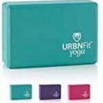 URBNFit Yoga Blocks 2 Pack - Sturdy Foam Yoga Block Set with Strap for Exercise, Pilates Workout, Stretching, Meditation, Stability - High Density Non Slip Brick, Fitness Accessories