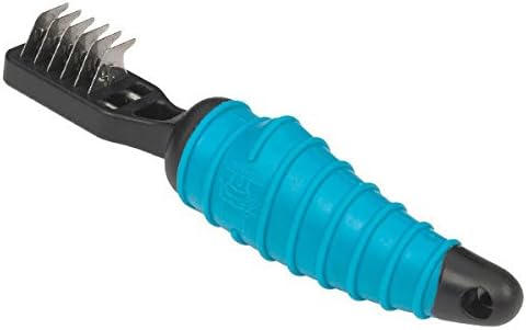 Ergonomic Dematting Tools for Dogs Professional Dog Grooming 6 or 9 Blade Tool(Teal 6 Blade)