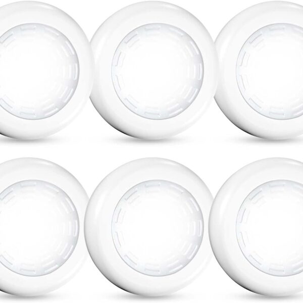 Tap Light 6 Pack Portable LED Puck Touch Night Lights - Battery Operated Under Cabinet Lighting for Kitchen, Closet, Classroom, Indoor & Outdoor