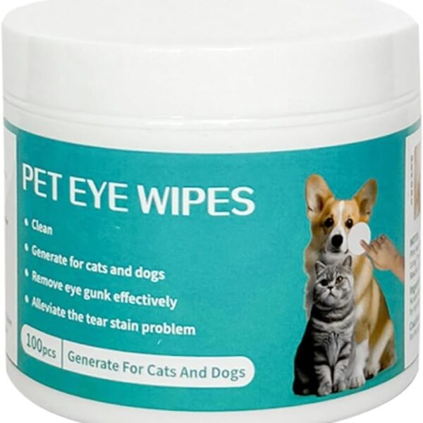 Dog Eye Wipes, Angel Eyes Tear Stain Remover for Dogs, Cat Dog Eye Wipes for Discharge and Crust, Coconut Oil Pet Cleaning Dog Grooming Deodorizing Wipes Wash Cleaner for Eyes, Wrinkle, Face-100pcs