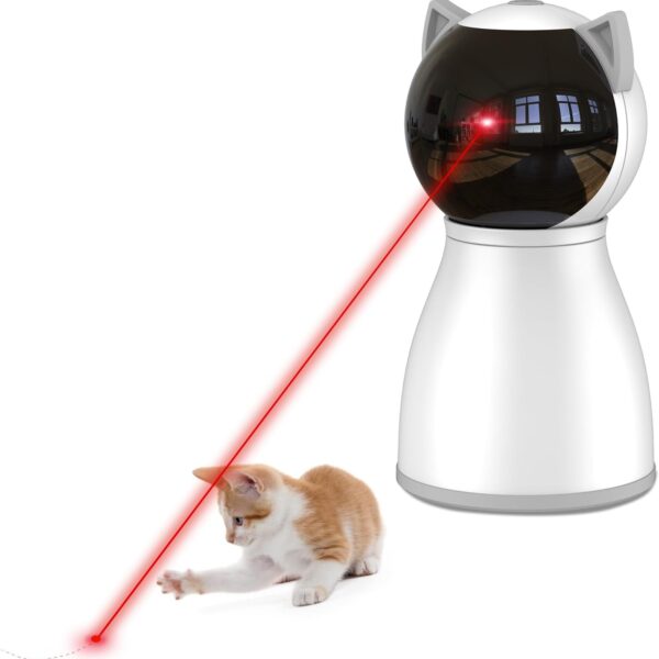 YVE LIFE Laser Cat Toys for Indoor Cats,The 4th Generation Real Random Trajectory Motion Activated Rechargeable Automatic Cat Laser Toy,Interactive Cat Toys for Bored Indoor Adult Cats/Kittens(White)