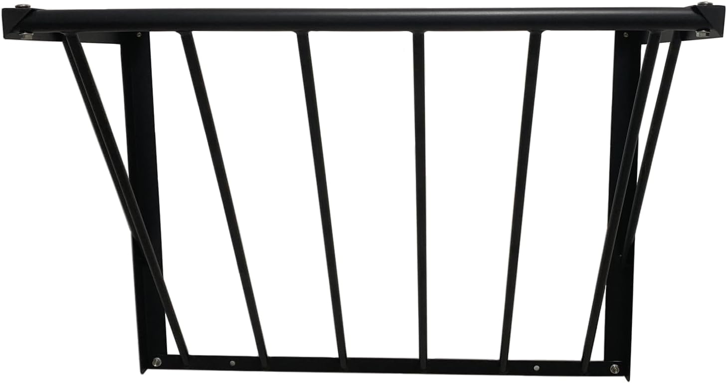 Horse Hay Feeder, 31.5'' Long Livestock Hay Feeder with 24 Gallon Large Capacity, Carbon Steel Wall Mounted Hay Rack for Horses, Sheep, Goats, Indoor Outdoor Uses Horse Hay Feeder, 31.5'' Long Livestock Hay Feeder with 24 Gallon Large Capacity, Carbon Steel Wall Mounted Hay Rack for Horses, Sheep, Goats, Indoor Outdoor Uses