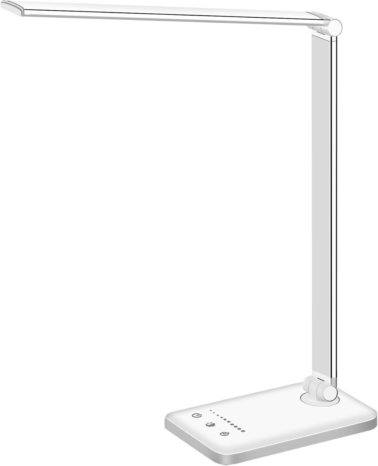 White crown LED Desk Lamp Dimmable Table Lamp Reading Lamp with USB Charging Port, 5 Lighting Modes, Sensitive Control, 30/60 Minutes Timer (White, First-Generation) White crown LED Desk Lamp Dimmable Table Lamp Reading Lamp with USB Charging Port, 5 Lighting Modes, Sensitive Control, 30/60 Minutes Timer (White, First-Generation)