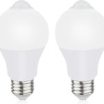 Motion Sensor Light Bulbs for Outdoor Indoor, 9W A19 Motion Detector Led Bulb, 60 Watt Equivalent, E26 800lm 5000K Daylight, Dusk to Dawn Motion Activated Security Lights for outside, Inside (2 Pack)