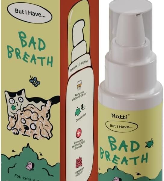 Notti Dental Fresh Advanced Plaque and Tartar Spray - Oral Care Spray - Water Additive - Pet Dental Care - No Toothpaste No Toothbrush - Eliminate Bad Dog and Cat Bad Breath - Freshen Breath