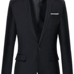 Beninos Mens Blazer Jacket Slim Fit Casual One Button Sport Coats