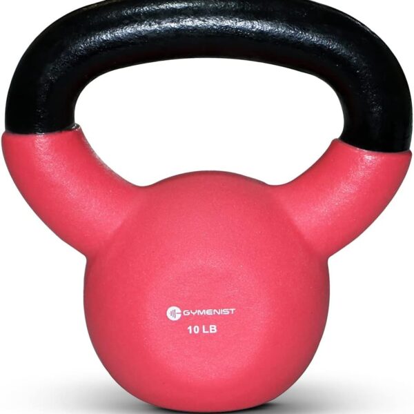 GYMENIST Kettlebell Fitness Iron Weights with Neoprene Coating Around The Bottom Half of The Metal Kettle Bell