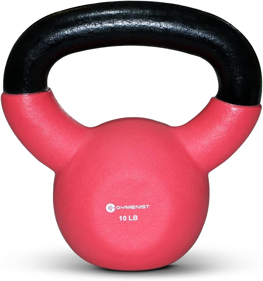 GYMENIST Kettlebell Fitness Iron Weights with Neoprene Coating Around The Bottom Half of The Metal Kettle Bell GYMENIST Kettlebell Fitness Iron Weights with Neoprene Coating Around The Bottom Half of The Metal Kettle Bell