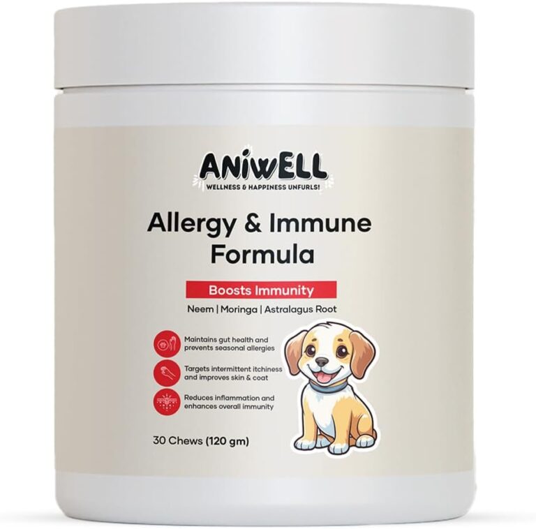 Allergy & Immune Support Chews for Dogs  Powered by Astragalus Root & Flaxseed C3  Promotes Seasonal Allergy Relief, Gut & Digestive Health  Soft Chews