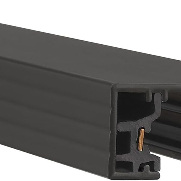 WAC Lighting H Track 8FT Single Circuit Field Cuttable 120V Track for H Style 3-Wire Track Fixtures with 2 Endcaps in Black