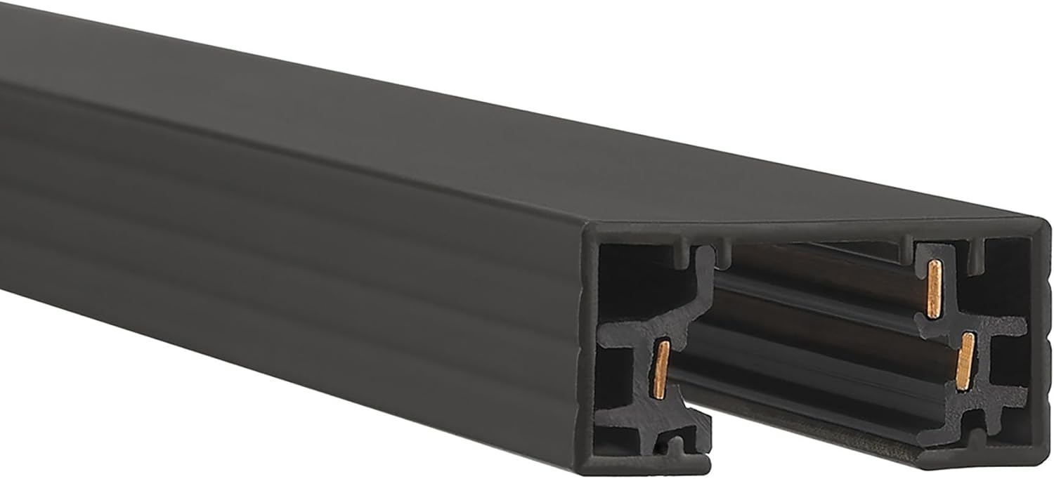 WAC Lighting H Track 8FT Single Circuit Field Cuttable 120V Track for H Style 3-Wire Track Fixtures with 2 Endcaps in Black WAC Lighting H Track 8FT Single Circuit Field Cuttable 120V Track for H Style 3-Wire Track Fixtures with 2 Endcaps in Black