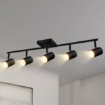 BoostArea Track Lighting Kit, Kitchen Lighting Fixtures Ceiling, 5 Light Track Lights, Rotatable Light Heads, Modern Track Lighting Fixtures Ceiling for Bedroom/Living Room,GU10 Bulb Not Included
